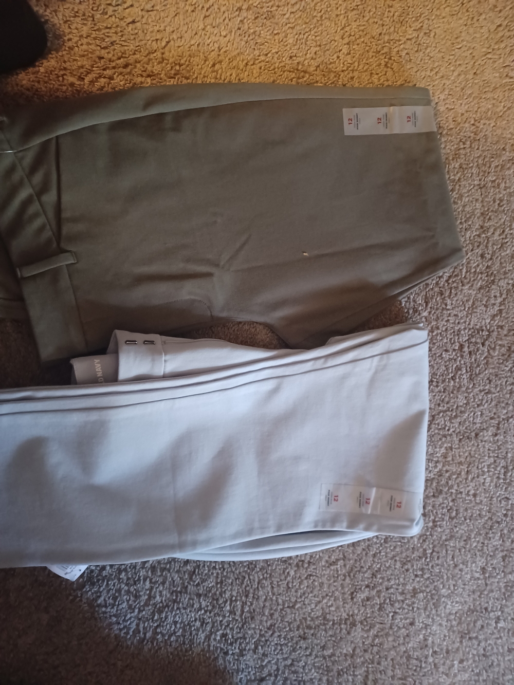 Old Navy Ponte Slim Pants in Olive and Light Gray - Pack of Two